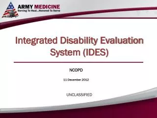 Integrated Disability Evaluation System (IDES)