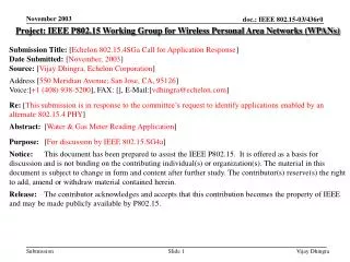 Project: IEEE P802.15 Working Group for Wireless Personal Area Networks (WPANs)