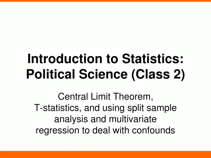 introduction to statistics political science class 2