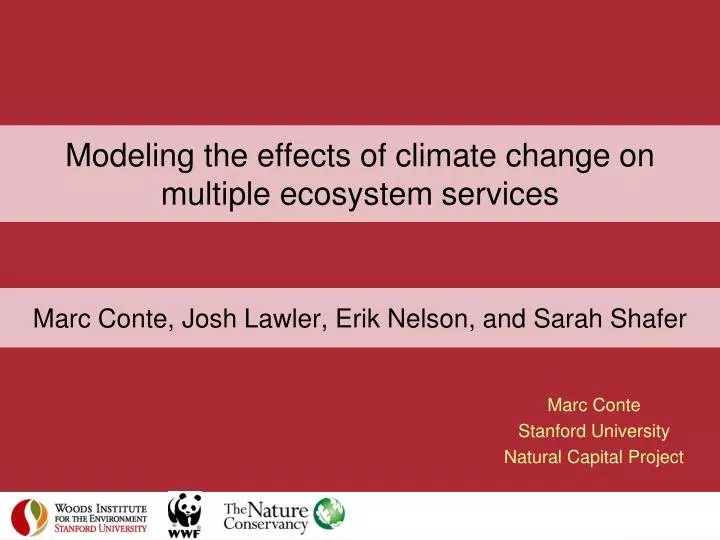modeling the effects of climate change on multiple ecosystem services