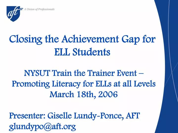 closing the achievement gap for ell students