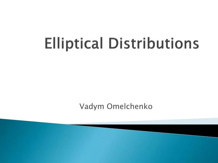 elliptical distributions