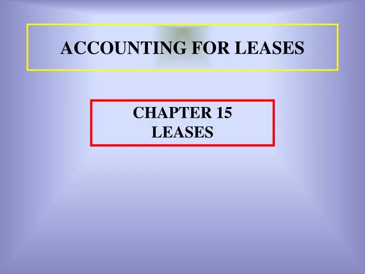 accounting for leases