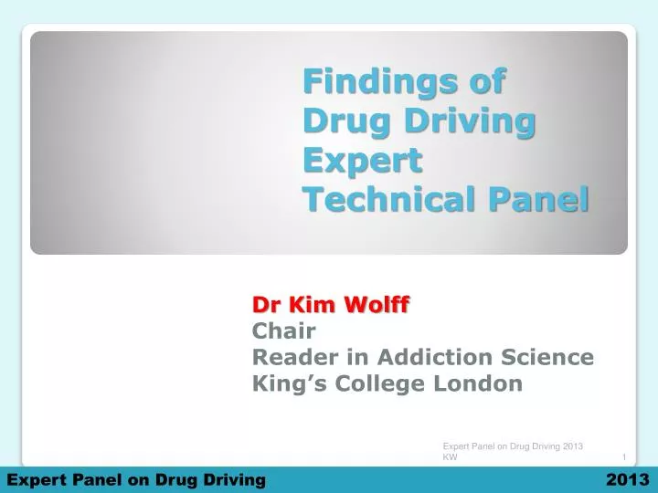 findings of drug driving expert technical panel