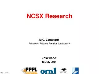 NCSX Research
