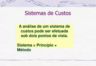 sistemas de custos