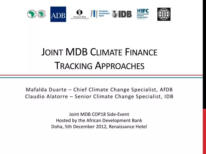 joint mdb climate finance tracking approaches