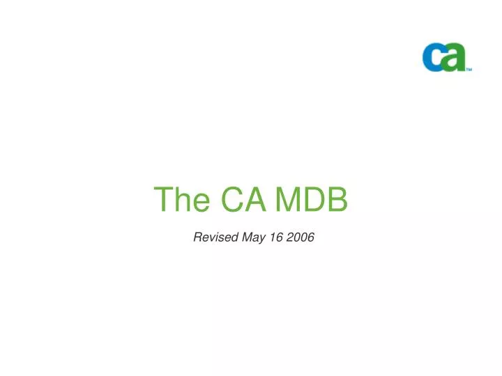 the ca mdb