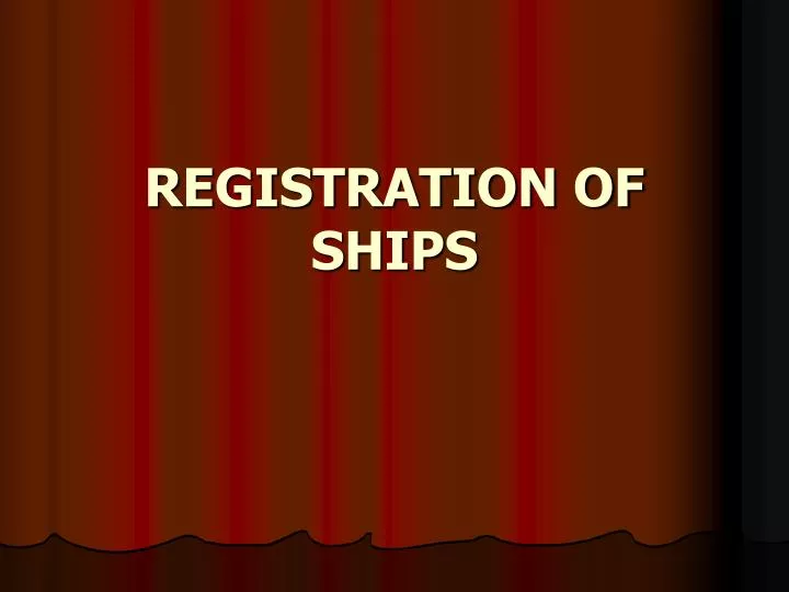 registration of ships