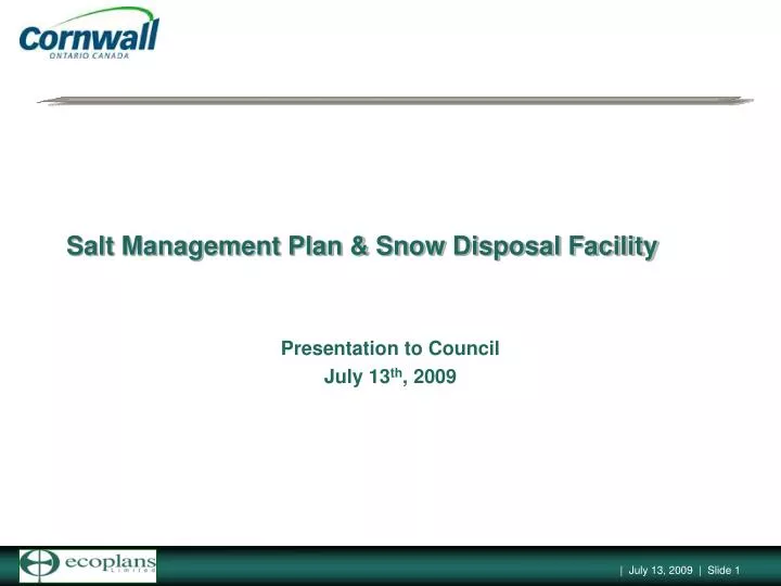 salt management plan snow disposal facility