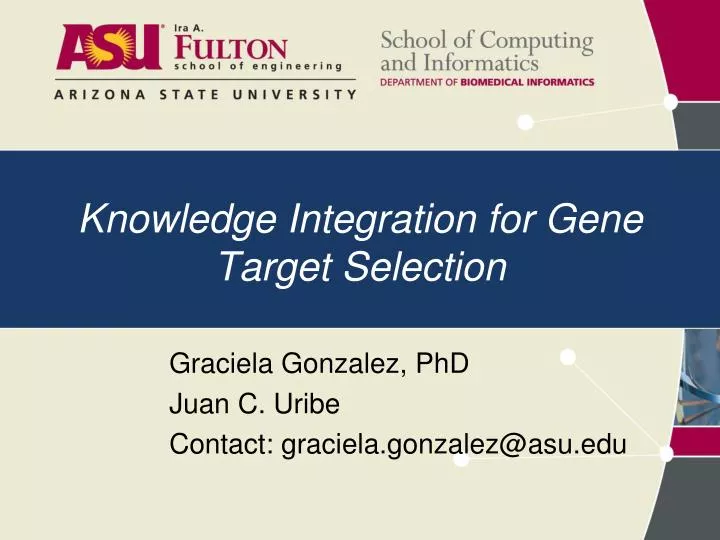 knowledge integration for gene target selection