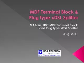 MDF Terminal Block &amp; Plug type xDSL Splitter