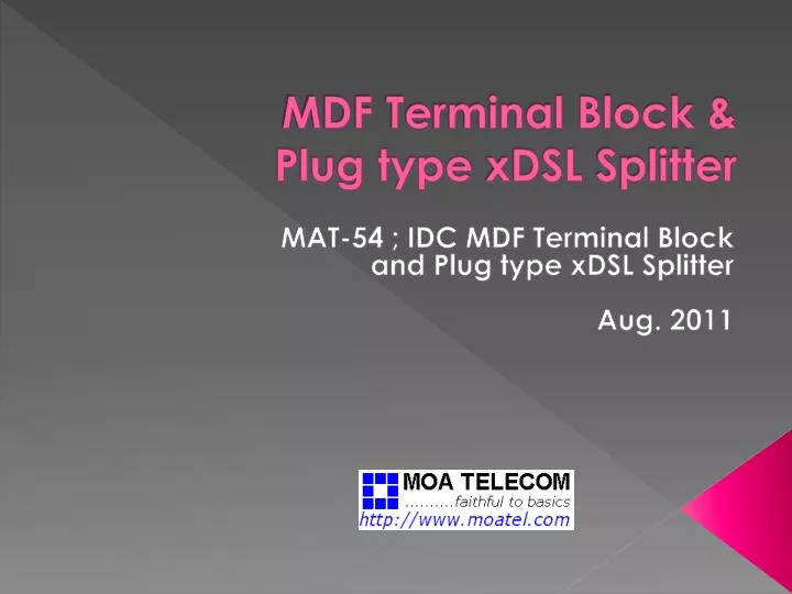 mdf terminal block plug type xdsl splitter
