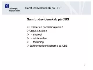 samfundsvidenskab p cbs