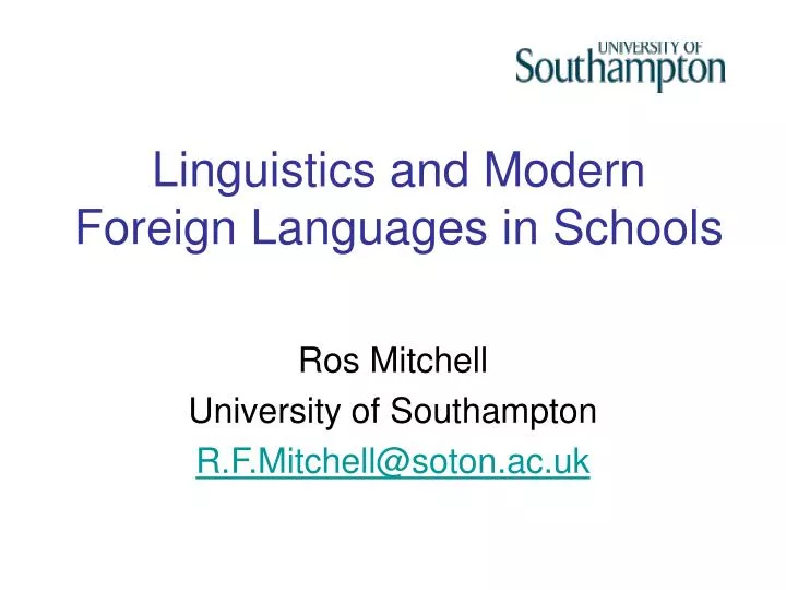 linguistics and modern foreign languages in schools