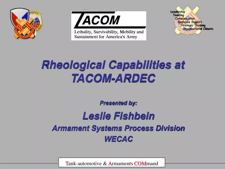 presented by leslie fishbein armament systems process division wecac