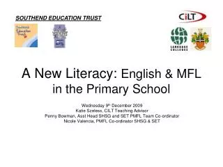 A New Literacy: English &amp; MFL in the Primary School
