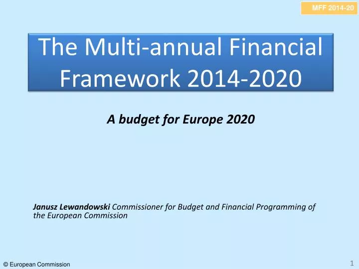 the multi annual financial framework 2014 2020