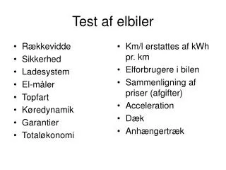 test af elbiler