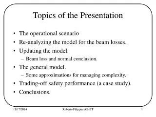 Topics of the Presentation