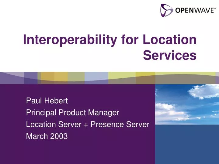 interoperability for location services