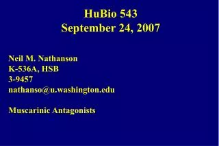 HuBio 543 September 24, 2007