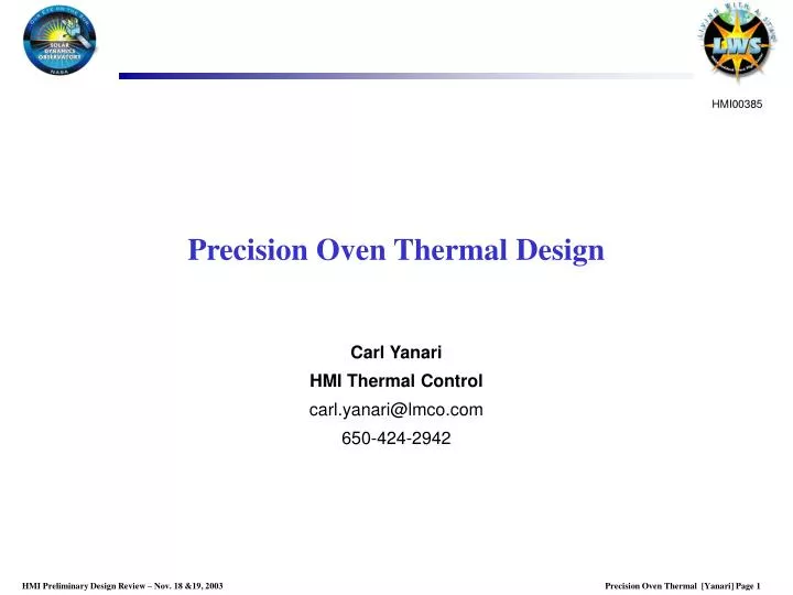 precision oven thermal design