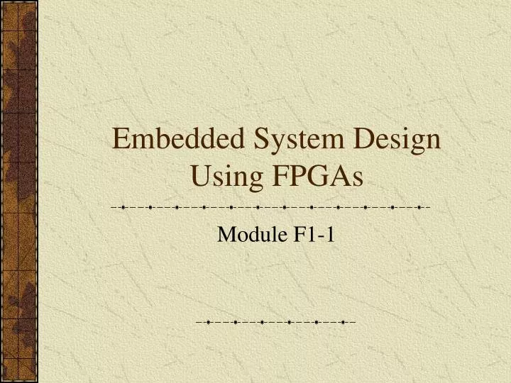 embedded system design using fpgas