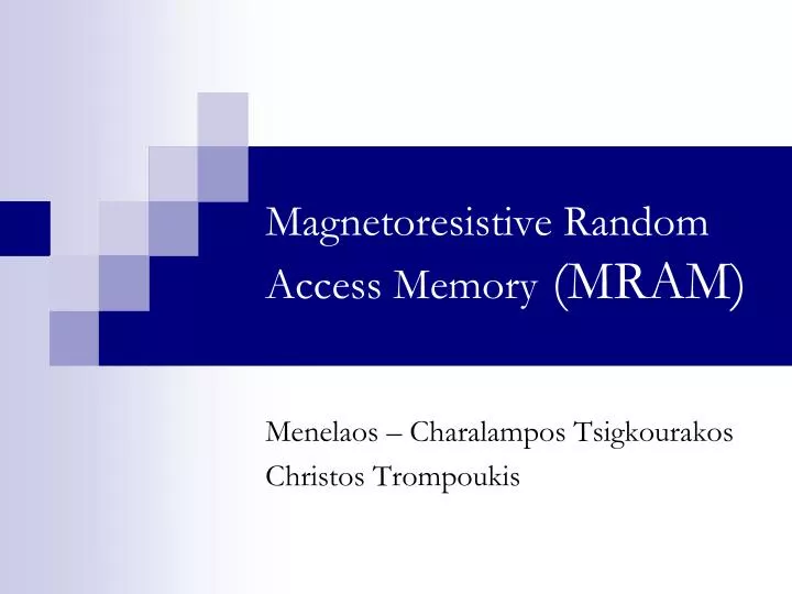 magnetoresistive random access memory mram