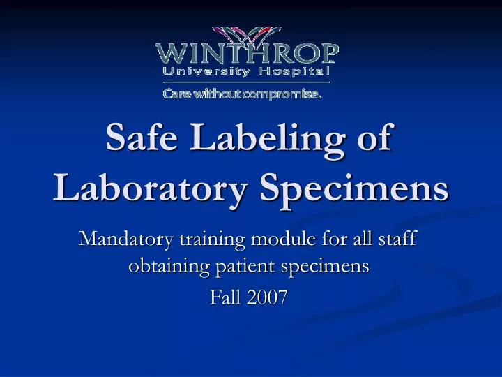 safe labeling of laboratory specimens