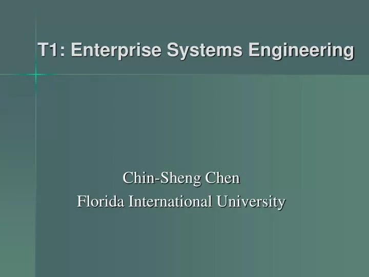 t1 enterprise systems engineering