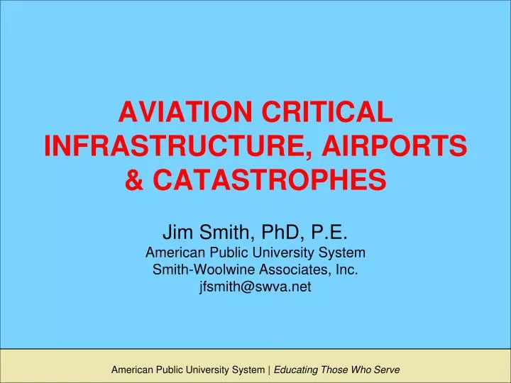 aviation critical infrastructure airports catastrophes