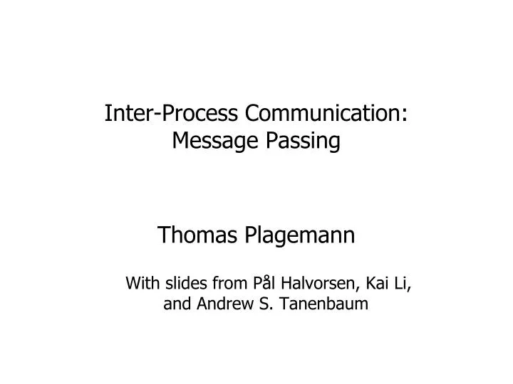 inter process communication message passing