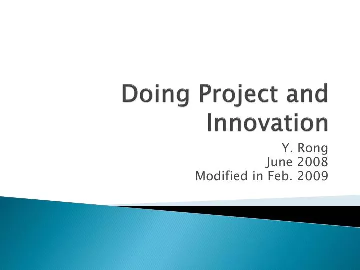 doing project and innovation