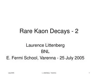 Rare Kaon Decays - 2