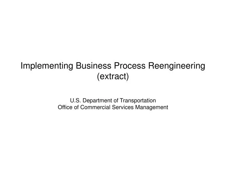 implementing business process reengineering extract
