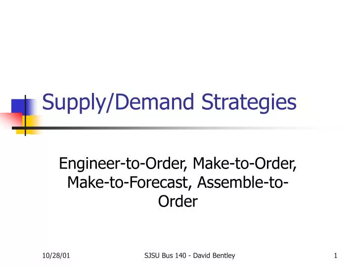 supply demand strategies