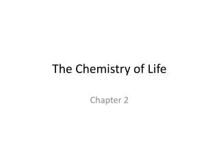 the chemistry of life