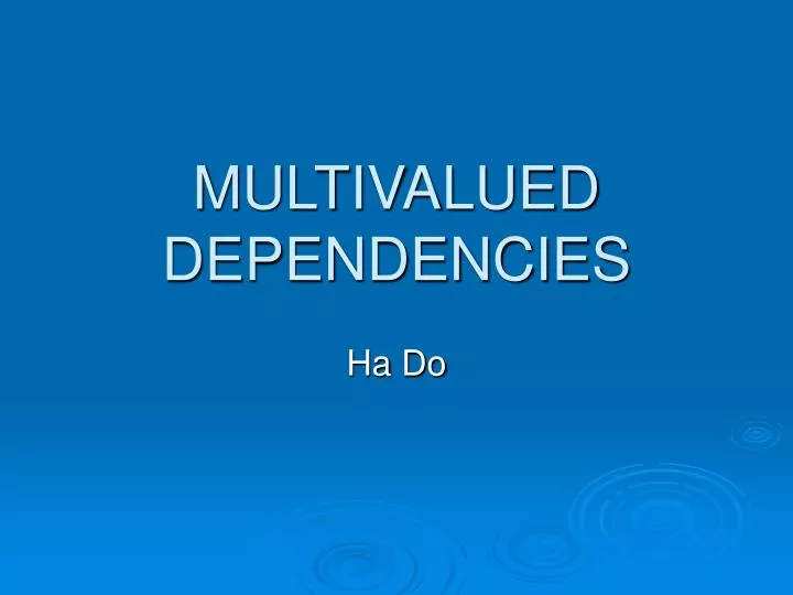 multivalued dependencies