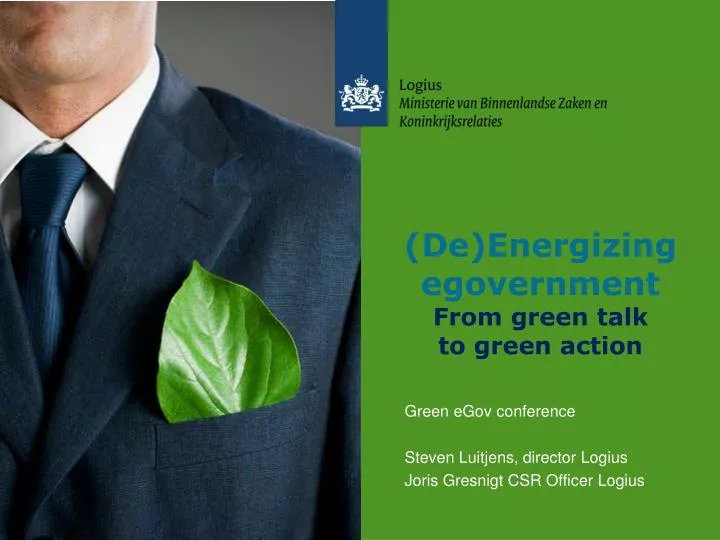 de energizing egovernment from green talk to green action