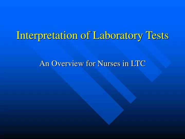 interpretation of laboratory tests