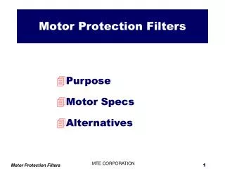 Motor Protection Filters