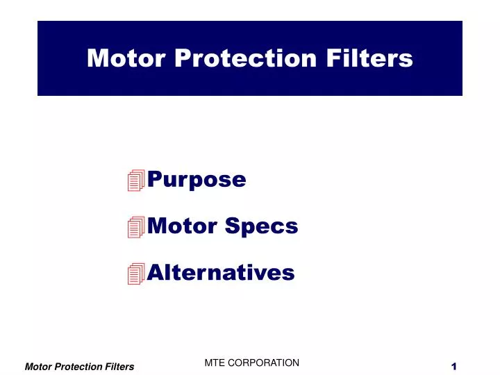 motor protection filters