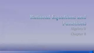 Rational Equations and Functions