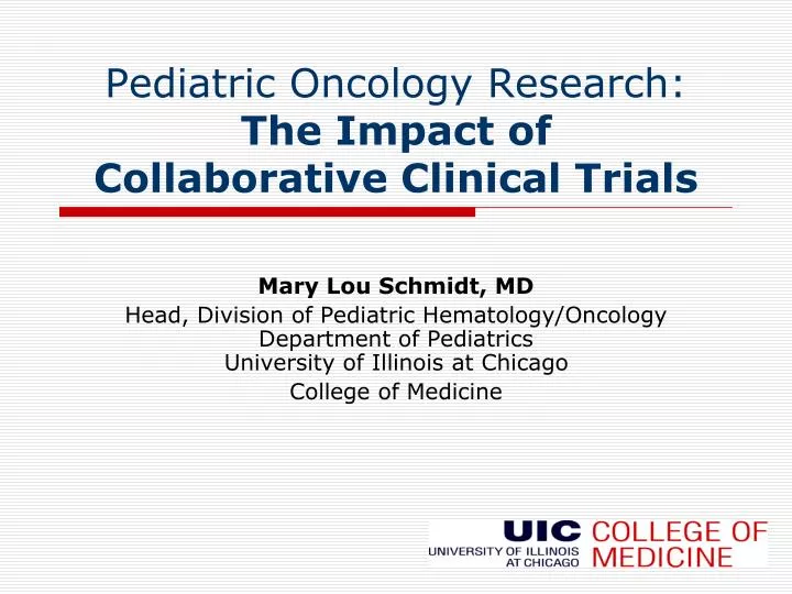 pediatric oncology research the impact of collaborative clinical trials