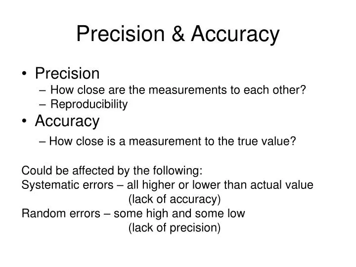 precision accuracy