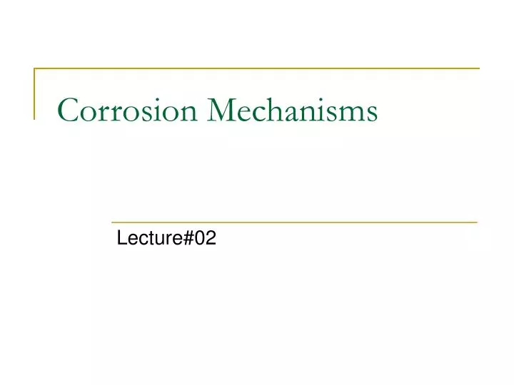 corrosion mechanisms