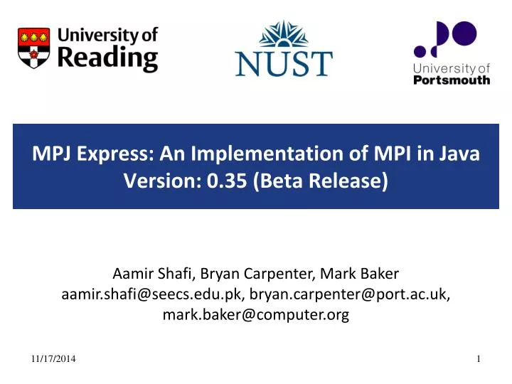 mpj express an implementation of mpi in java version 0 35 beta release
