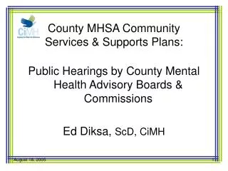 County MHSA Community Services &amp; Supports Plans: