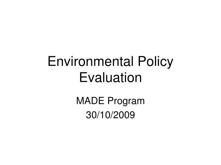 environmental policy evaluation